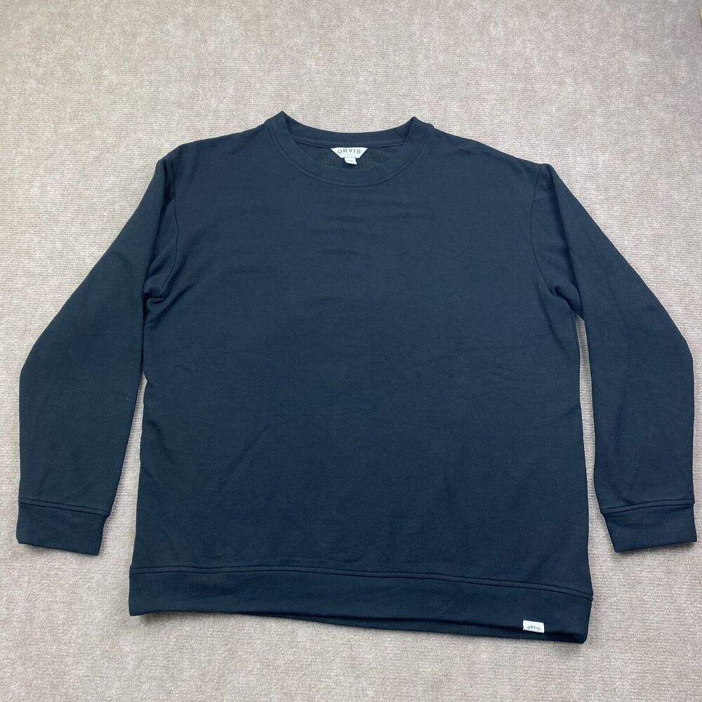 Orvis Sweater Black Modal Polyester Spandex Long Sleeve Crew Neck Women’s Medium
